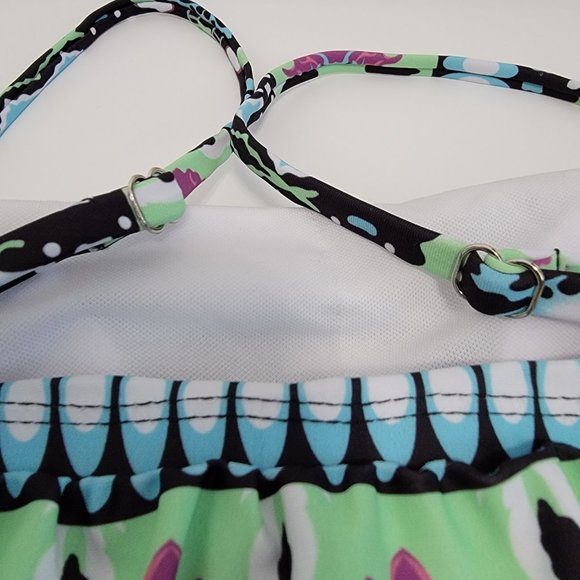 Chenghe Women's Bandeau Blouson Tankini Top High Waisted  Bottom two pieces - Picture 6 of 10